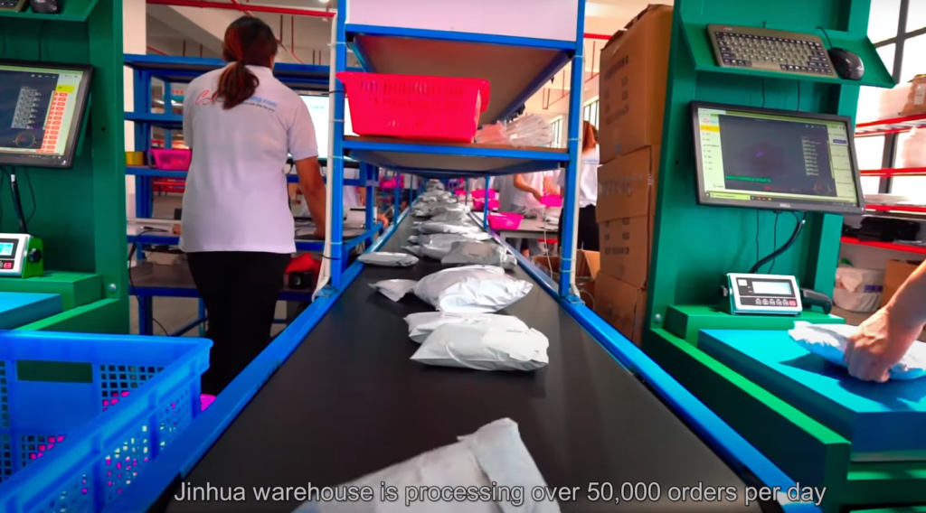 Jinhua warehouse is processing over 50,000 orders per day