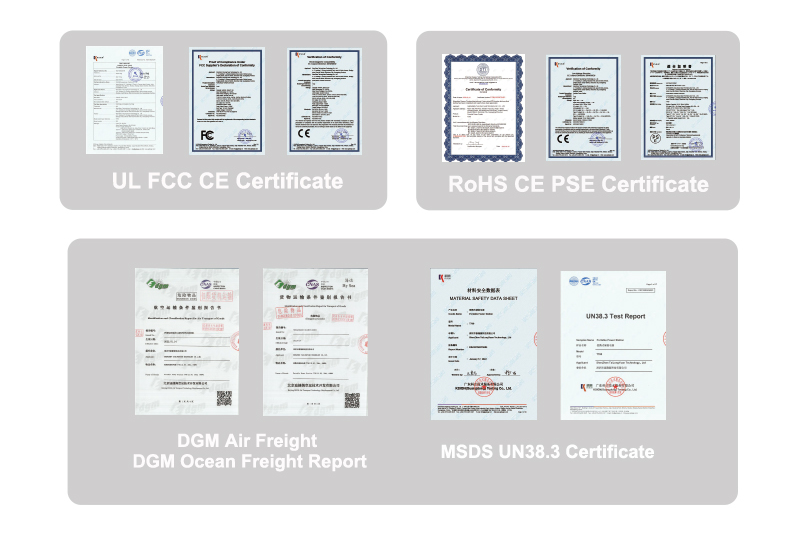 Varias certificaciones de calidad de vendedores probados, que muestran que el producto está calificado para la venta en línea