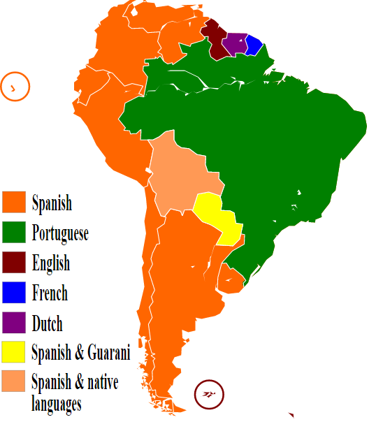Different language distribution in Latin America