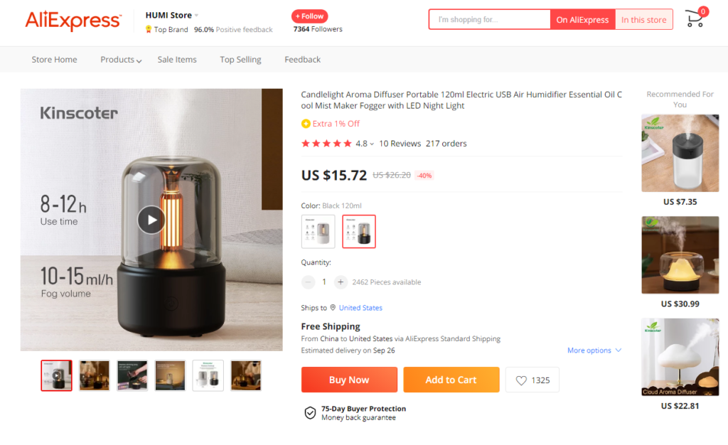 Candlelight Aroma Diffuser Price on AliExpress