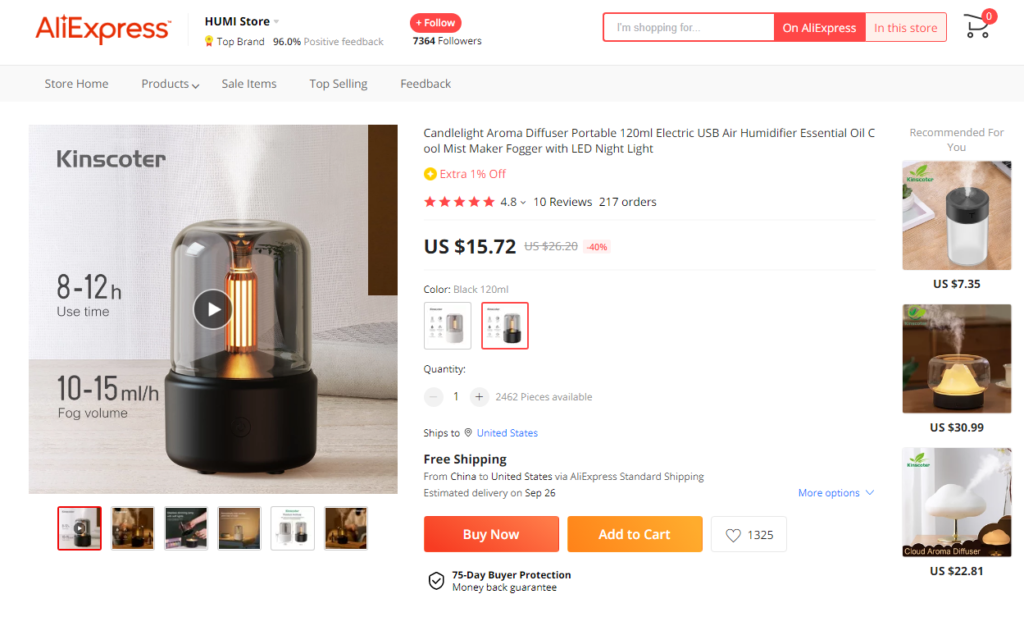 Candlelight Aroma Diffuser Mutengo paAliExpress