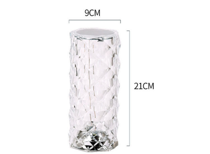 The crystal table lamp is well balanced in weight and size.
