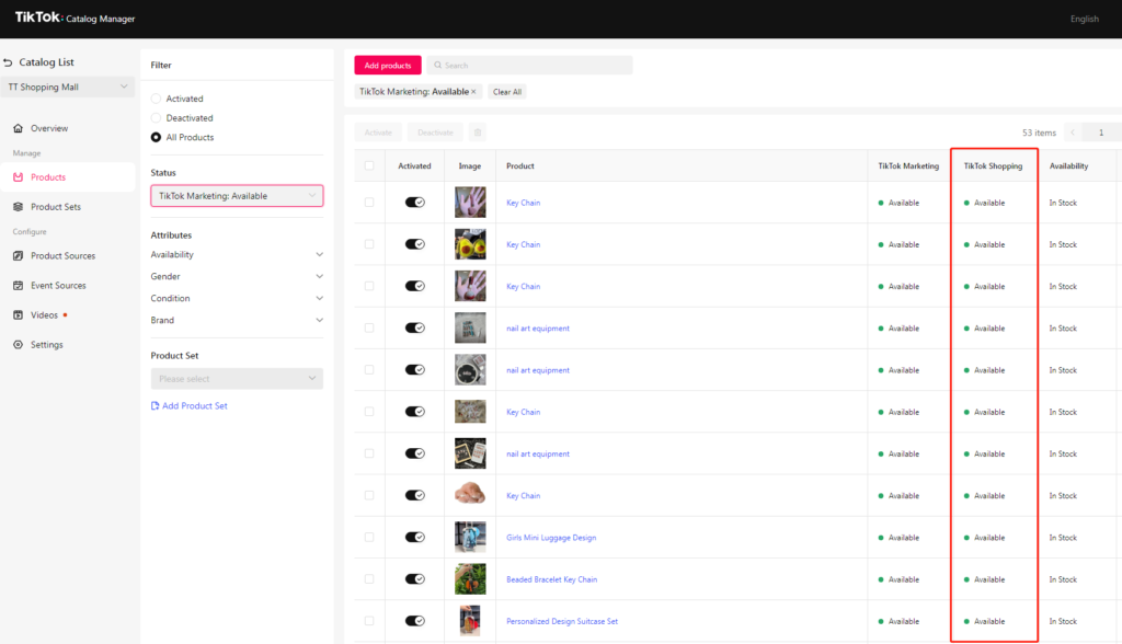 If the product status is available, it means your products has been approved by TikTok