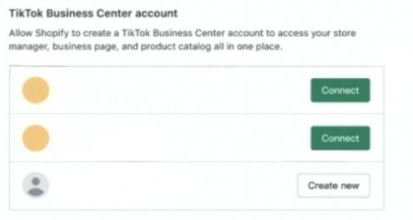 Connect to the TikTok Business Center account