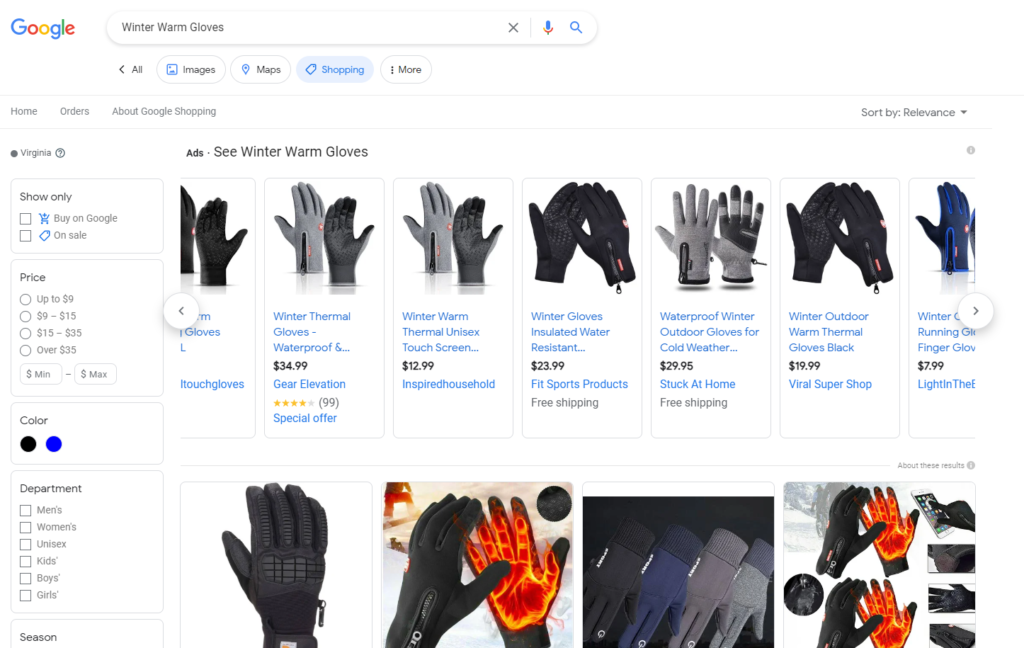 Preis für warme Winterhandschuhe