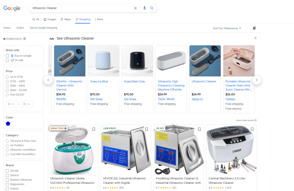 Pricing of Ultrasonic Cleaner