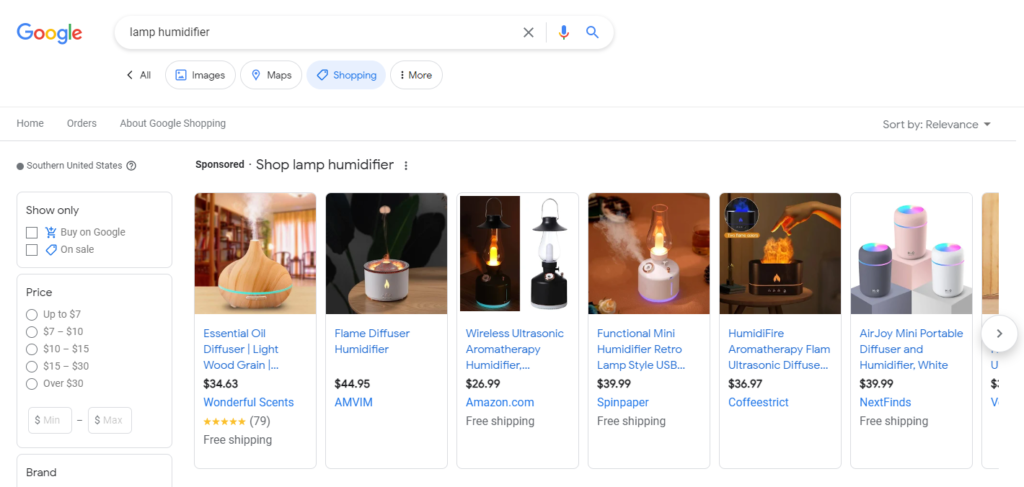 google price for lamp humidifier.