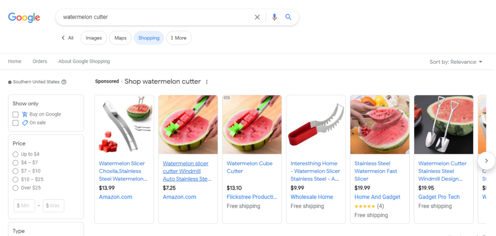 Product page of watermelon cutter.