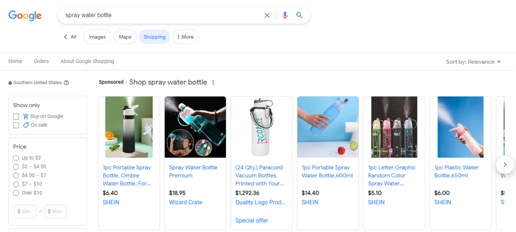 グーグルでスプレーボトルの検索結果。