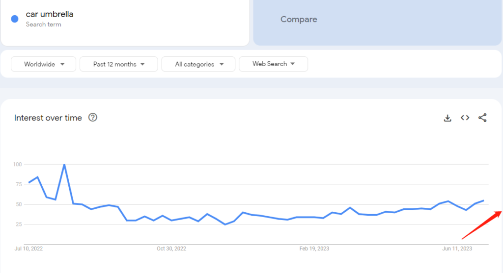 Google-trend van auto-embrella.