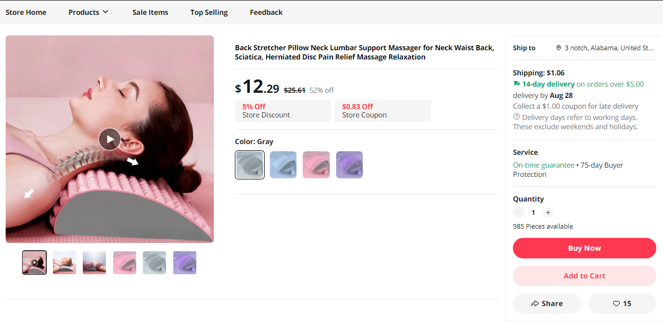 Is Back Pillow Profitable to Sell? Dropshipping from worldwide to